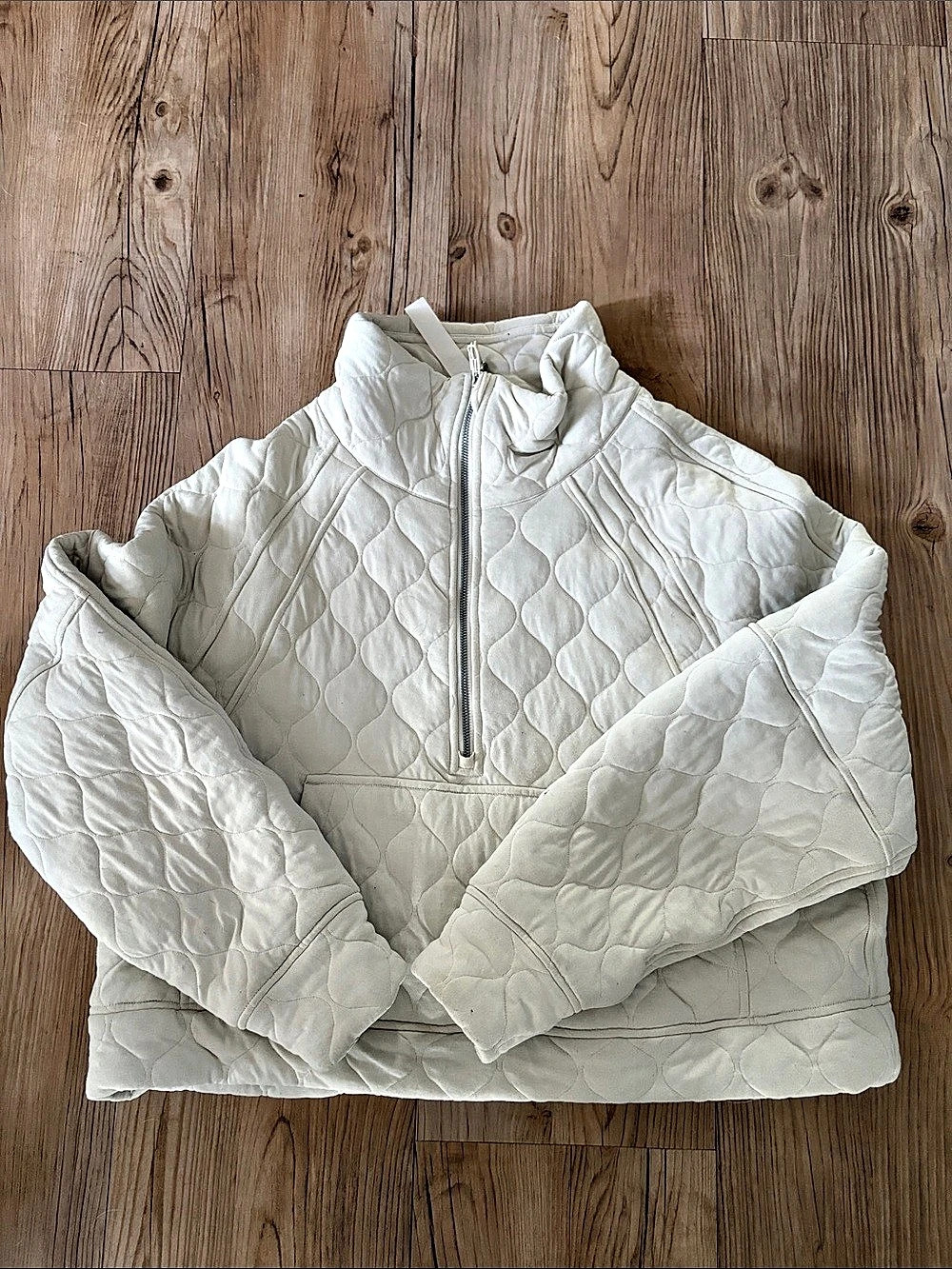 Lululemon Scuba Oversized Quilted Half Zip Puffer White